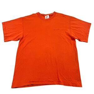 Vintage Nike Swoosh Orange Gym Weightlifting Exercise 90s Shirt Size Medium